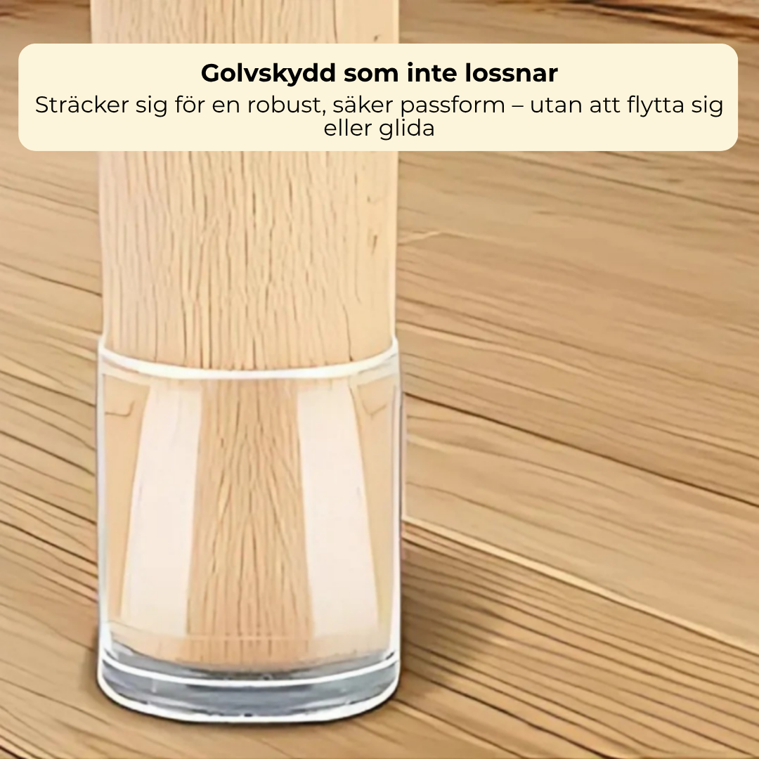 TystTass™ - Skyddar golv. Tystar varje rörelse.