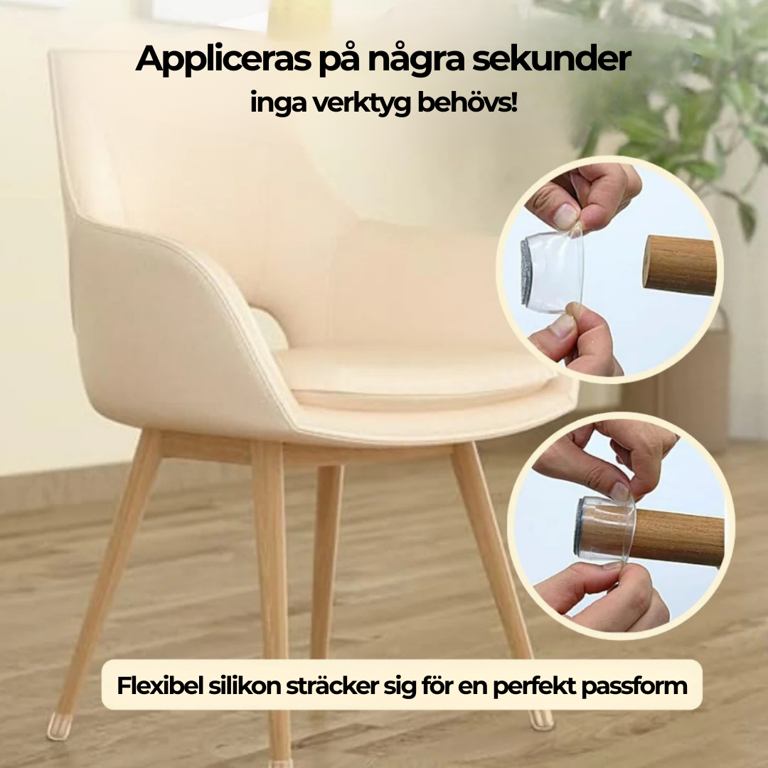 TystTass™ - Skyddar golv. Tystar varje rörelse.