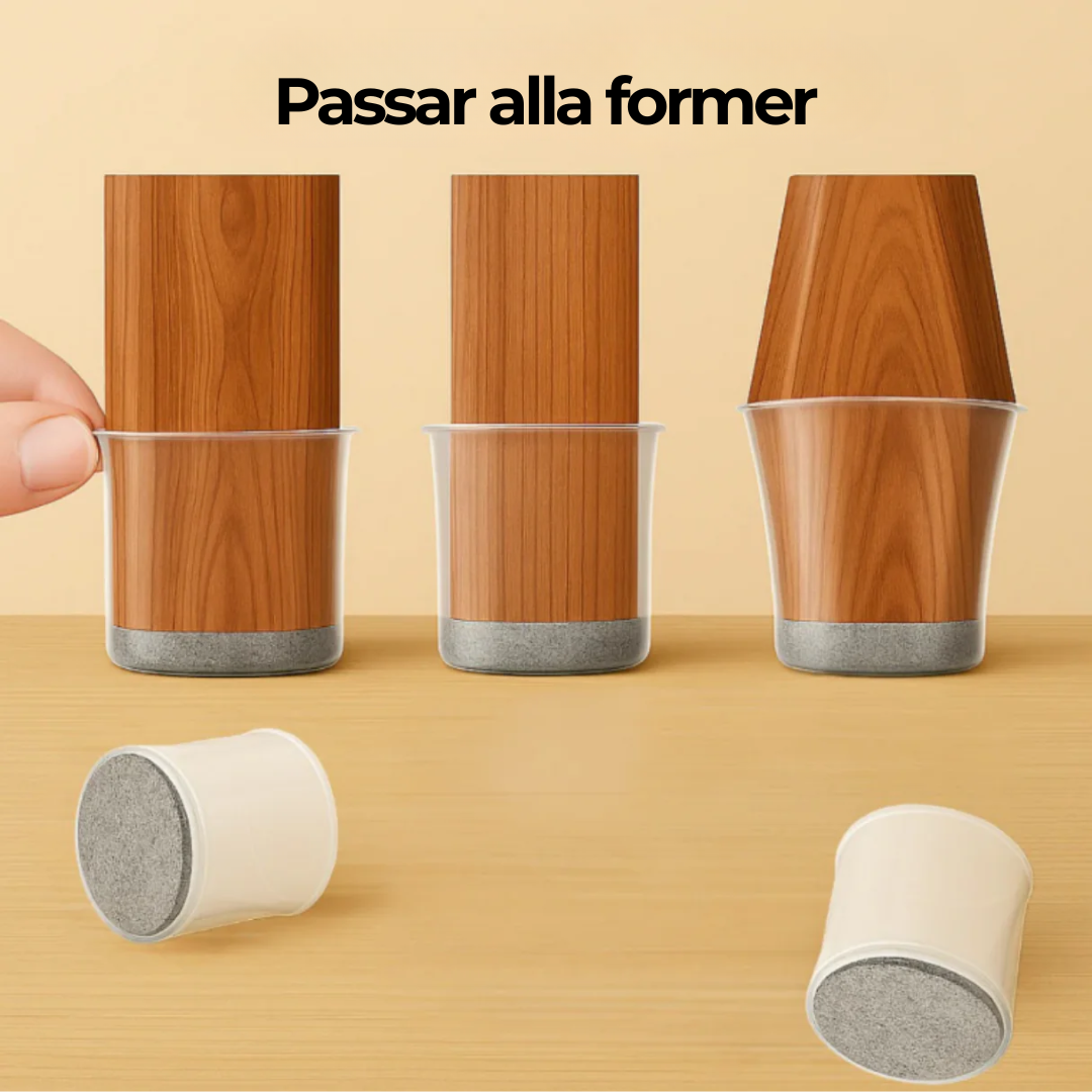 TystTass™ - Skyddar golv. Tystar varje rörelse.